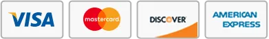 Accepted cards: Visa, Mastercard, American Express, Discover